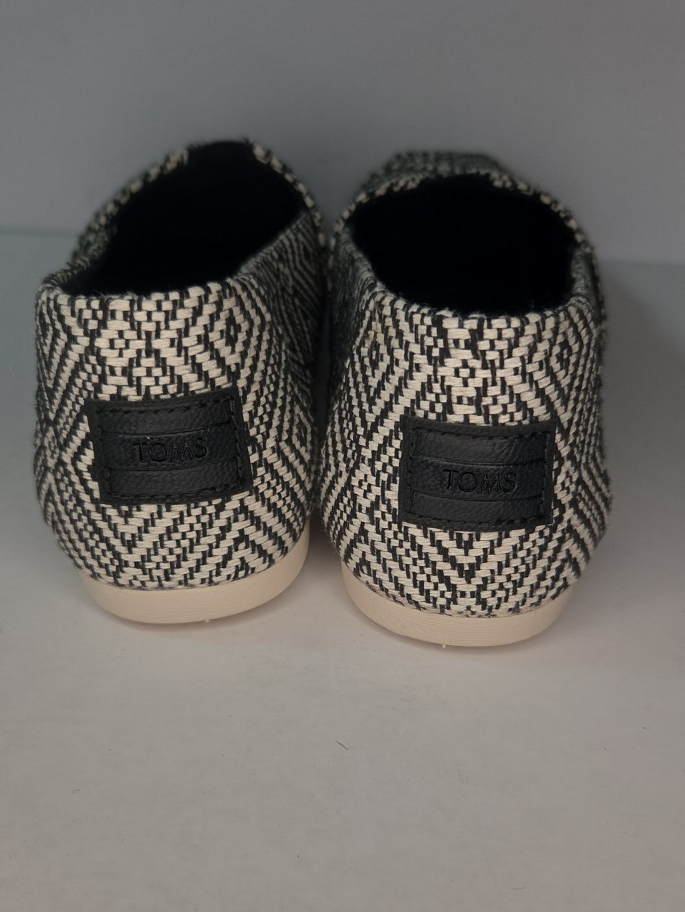 Toms Women's Black & White Geometric Slip-On Flats - Picture 2 of 4